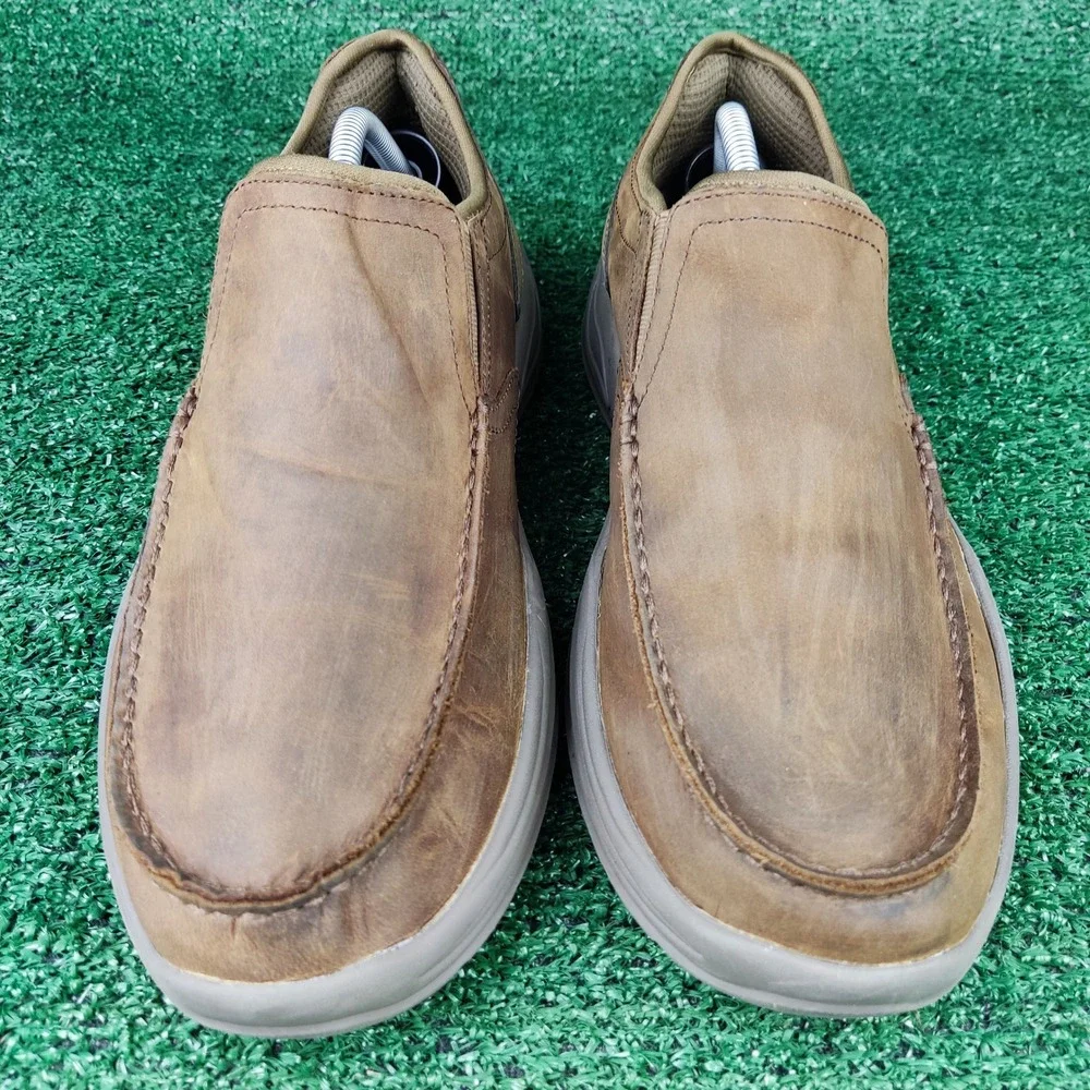 Skechers Shoes Men 10.5 Brown Arch Fit Orvan Trayver Slip On Loafers 204184 DSRT